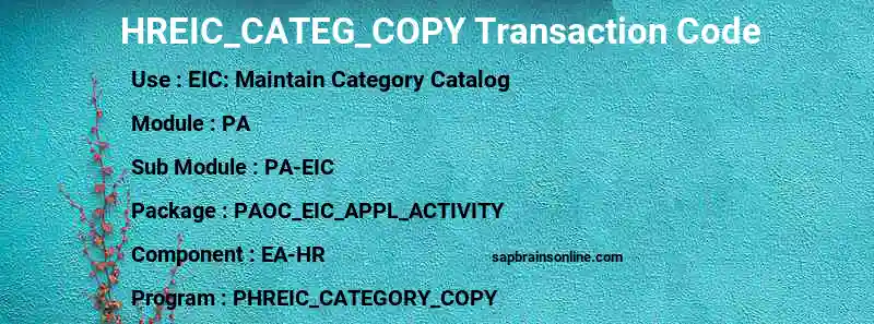 SAP HREIC_CATEG_COPY transaction code