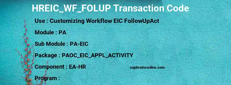SAP HREIC_WF_FOLUP transaction code