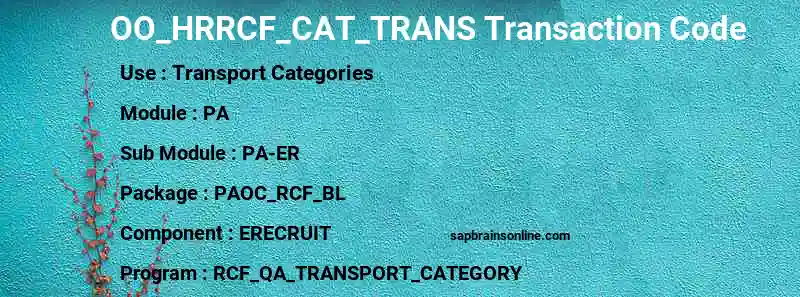 SAP OO_HRRCF_CAT_TRANS transaction code