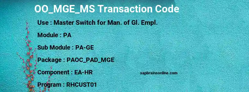 SAP OO_MGE_MS transaction code