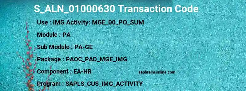 SAP S_ALN_01000630 transaction code