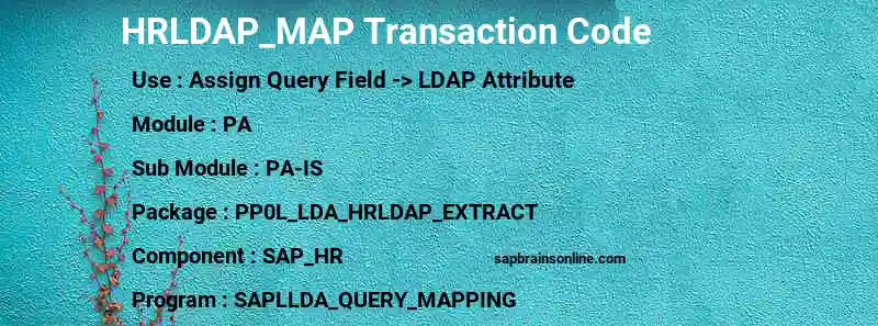 SAP HRLDAP_MAP transaction code