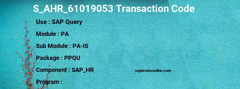 SAP S_AHR_61019053 transaction code