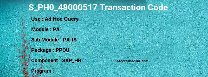 SAP S_PH0_48000517 transaction code