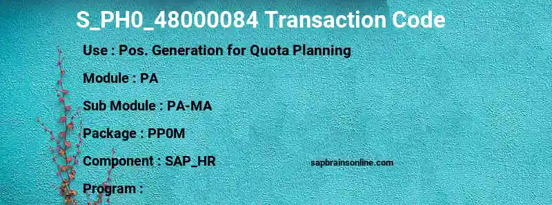 SAP S_PH0_48000084 transaction code