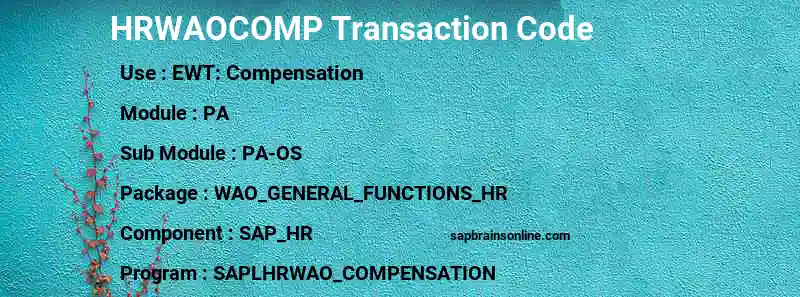 SAP HRWAOCOMP transaction code