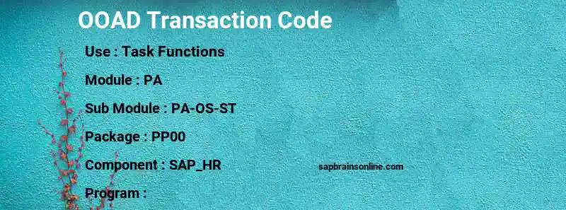 SAP OOAD transaction code