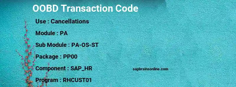 SAP OOBD transaction code