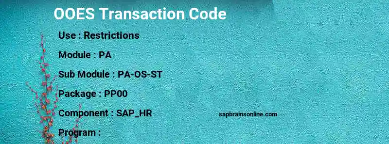 SAP OOES transaction code