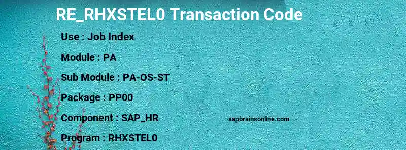 SAP RE_RHXSTEL0 transaction code