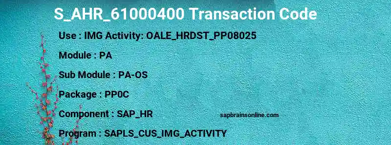 SAP S_AHR_61000400 transaction code