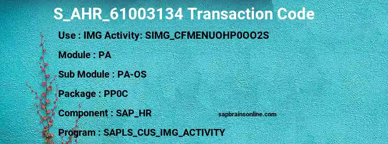 SAP S_AHR_61003134 transaction code