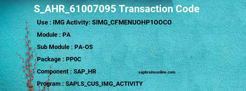 SAP S_AHR_61007095 transaction code