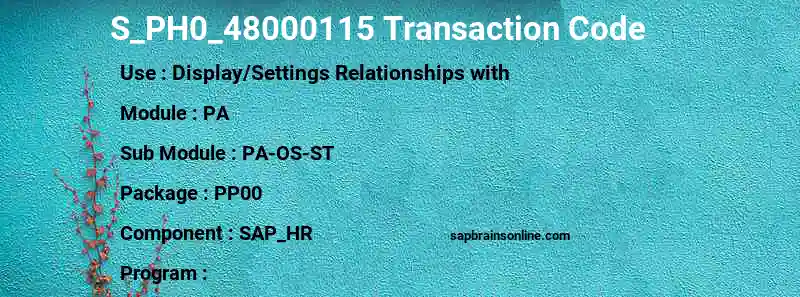 SAP S_PH0_48000115 transaction code