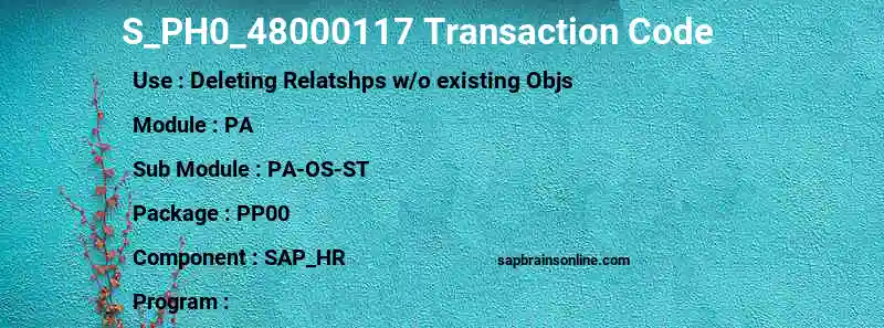 SAP S_PH0_48000117 transaction code