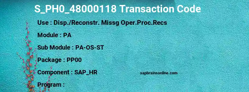 SAP S_PH0_48000118 transaction code
