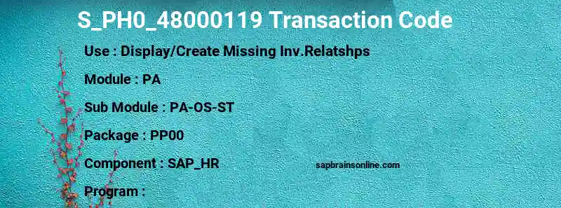 SAP S_PH0_48000119 transaction code