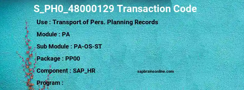 SAP S_PH0_48000129 transaction code