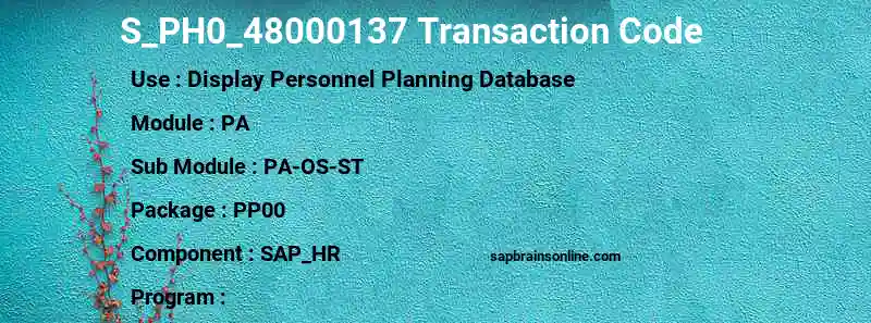 SAP S_PH0_48000137 transaction code