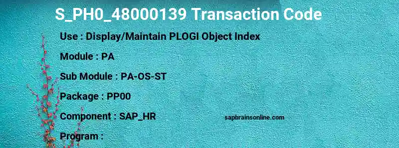 SAP S_PH0_48000139 transaction code