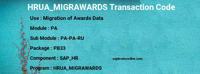 SAP HRUA_MIGRAWARDS transaction code