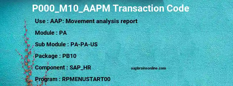 SAP P000_M10_AAPM transaction code