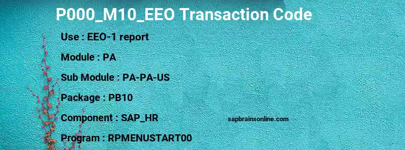 SAP P000_M10_EEO transaction code