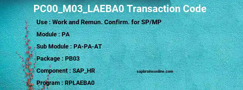 SAP PC00_M03_LAEBA0 transaction code