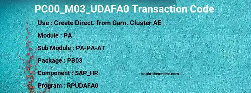 SAP PC00_M03_UDAFA0 transaction code