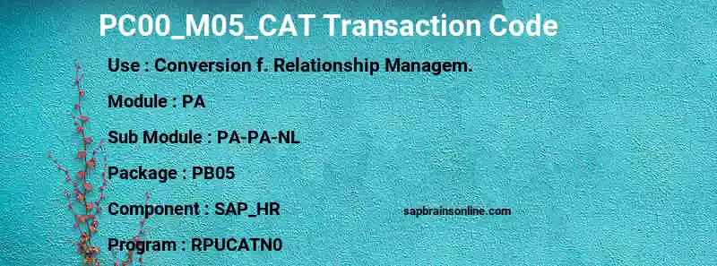 SAP PC00_M05_CAT transaction code