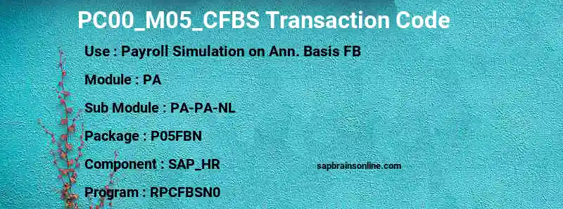 SAP PC00_M05_CFBS transaction code