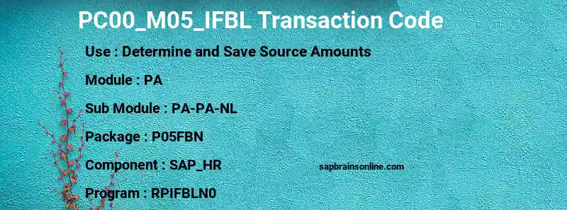 SAP PC00_M05_IFBL transaction code