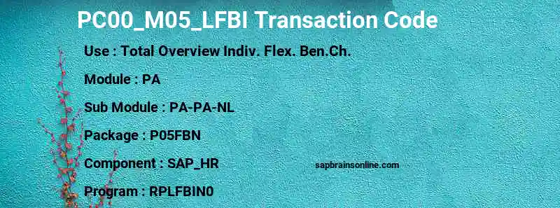 SAP PC00_M05_LFBI transaction code