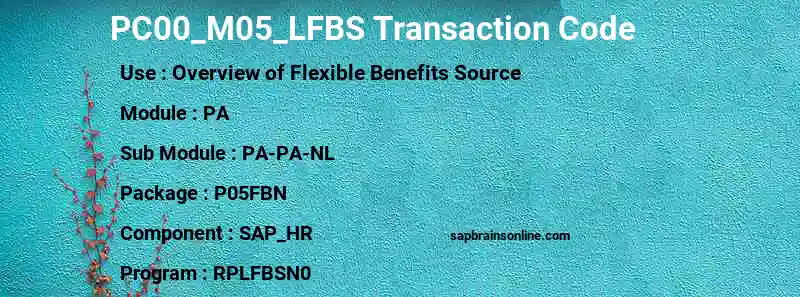 SAP PC00_M05_LFBS transaction code