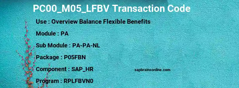 SAP PC00_M05_LFBV transaction code