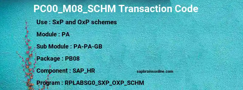 SAP PC00_M08_SCHM transaction code