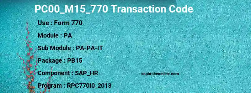 SAP PC00_M15_770 transaction code