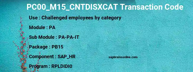 SAP PC00_M15_CNTDISXCAT transaction code