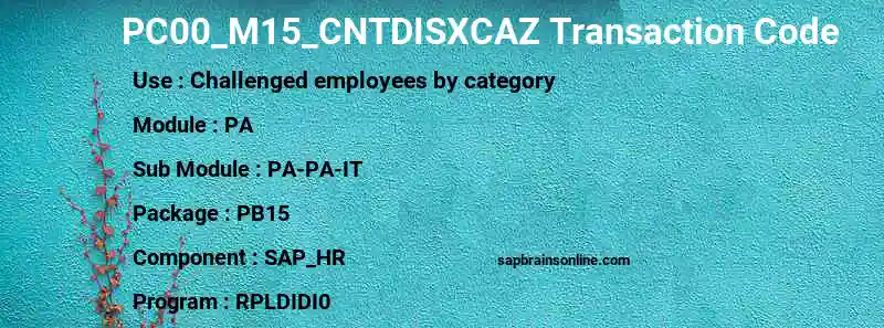 SAP PC00_M15_CNTDISXCAZ transaction code
