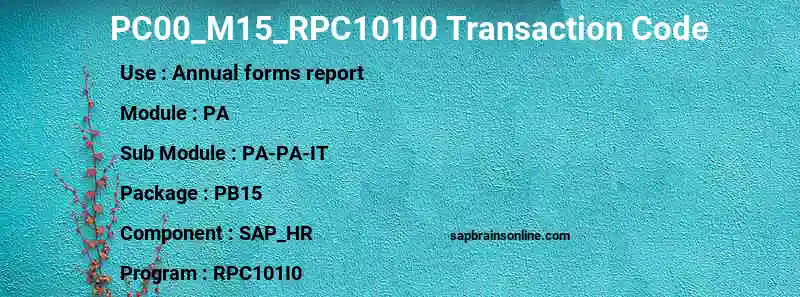 SAP PC00_M15_RPC101I0 transaction code