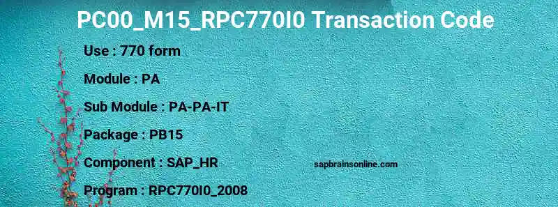 SAP PC00_M15_RPC770I0 transaction code