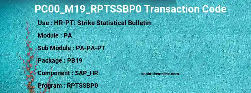 SAP PC00_M19_RPTSSBP0 transaction code