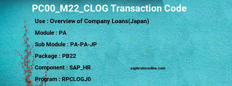 SAP PC00_M22_CLOG transaction code