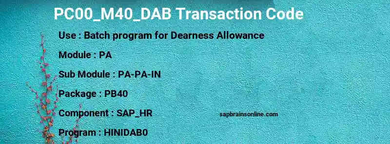 SAP PC00_M40_DAB transaction code