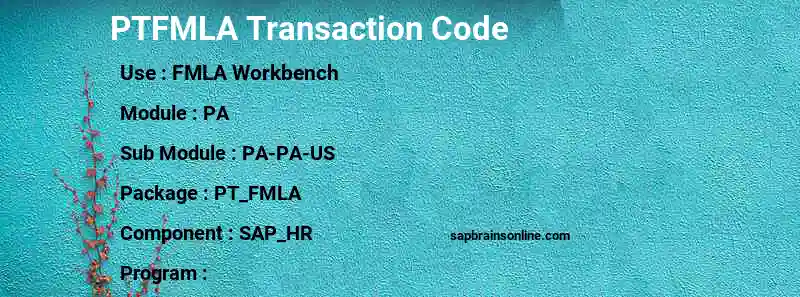 SAP PTFMLA transaction code