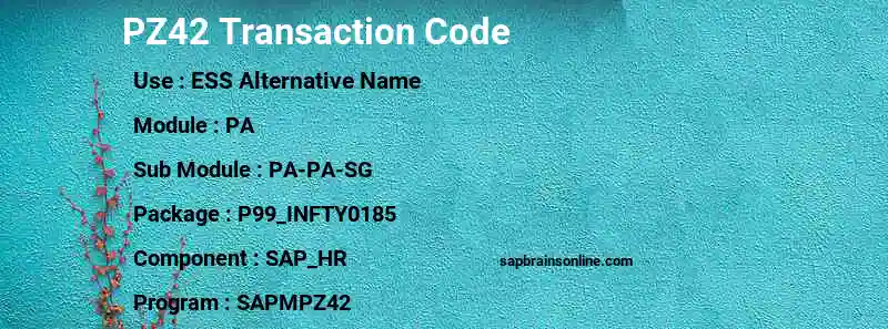 SAP PZ42 transaction code