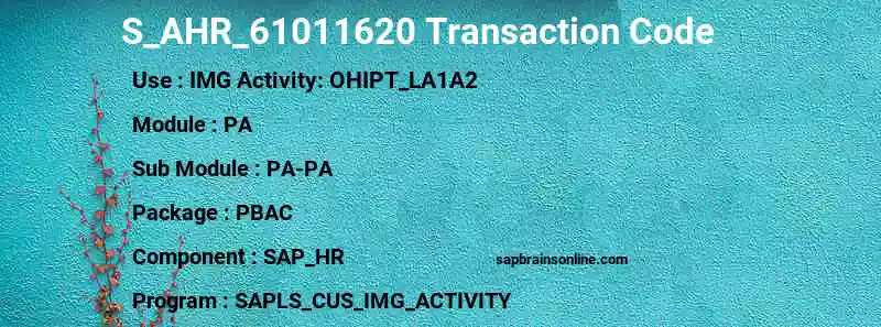 SAP S_AHR_61011620 transaction code