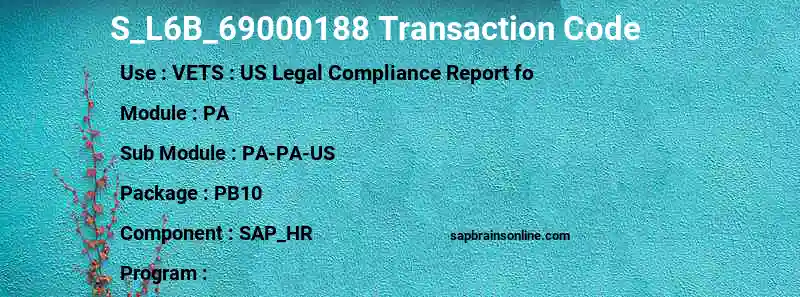 SAP S_L6B_69000188 transaction code