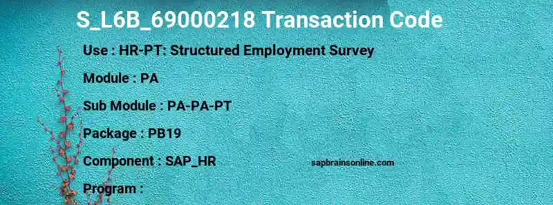 SAP S_L6B_69000218 transaction code