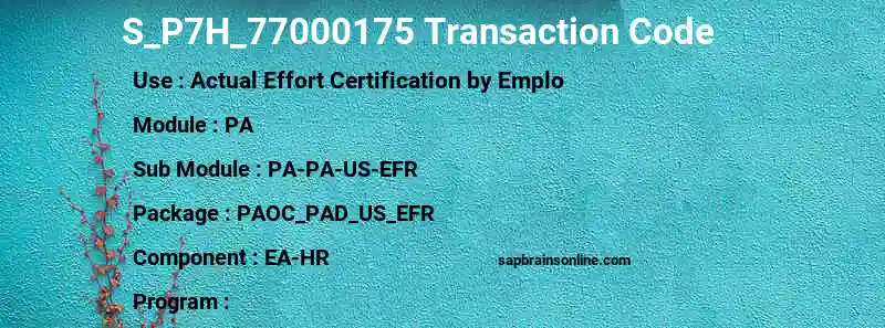 SAP S_P7H_77000175 transaction code